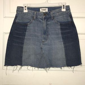 Evidnt Blue Jean Color Block Skirt